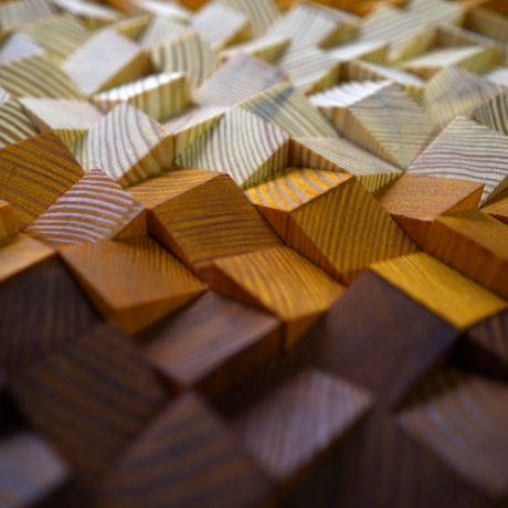 Gradient Modern Wood Mosaic Wall Decor