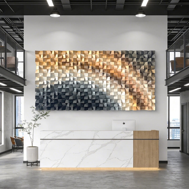 Cubique Harmony Wood Mosaic Wall Decor