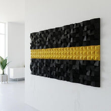 Load image into Gallery viewer, Obsidian Gold Wood Mosaic Wall Decor
