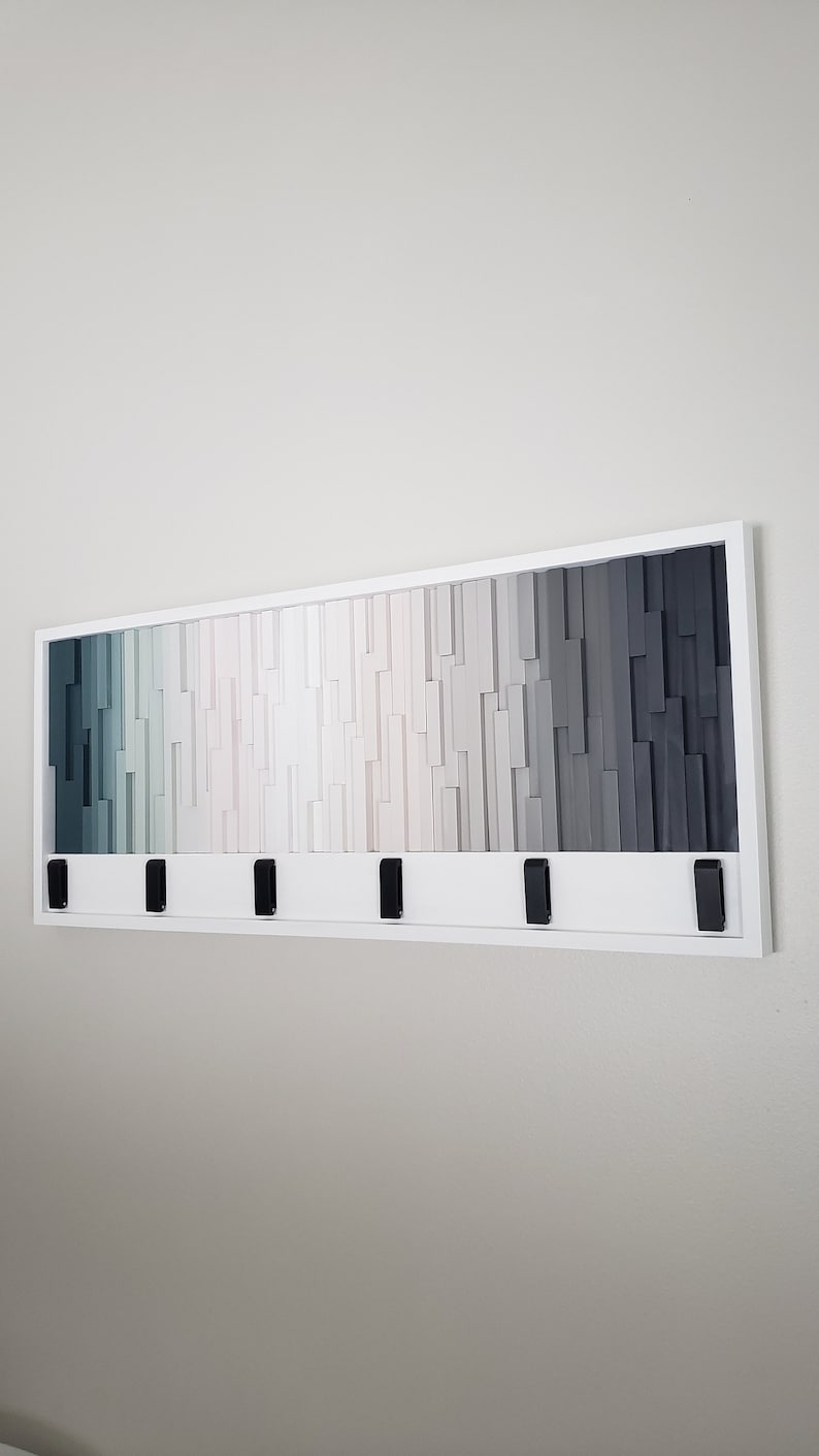 Prism Ridge Wall Hook Rack Plank Wood Mosaic Wall Decor