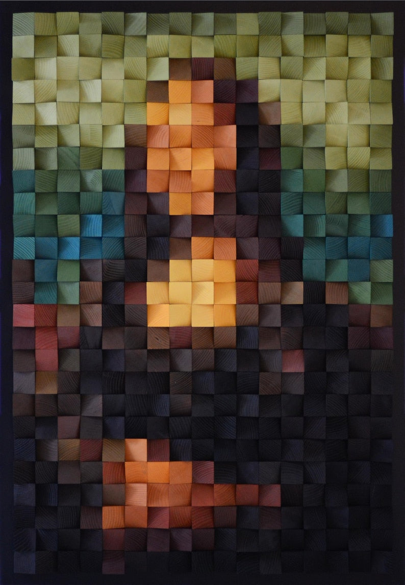 Mona Lisa Wood Mosaic Wall Decor