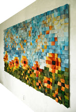 Load image into Gallery viewer, Sunflower Wood Mosaic Wall Decor

