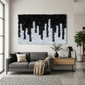 Black and White Wood Mosaic Wall Decor