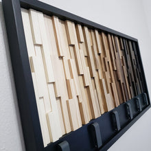 Load image into Gallery viewer, Timber Gradient With Hook Rack Plank Wood Mosaic Wall Decor
