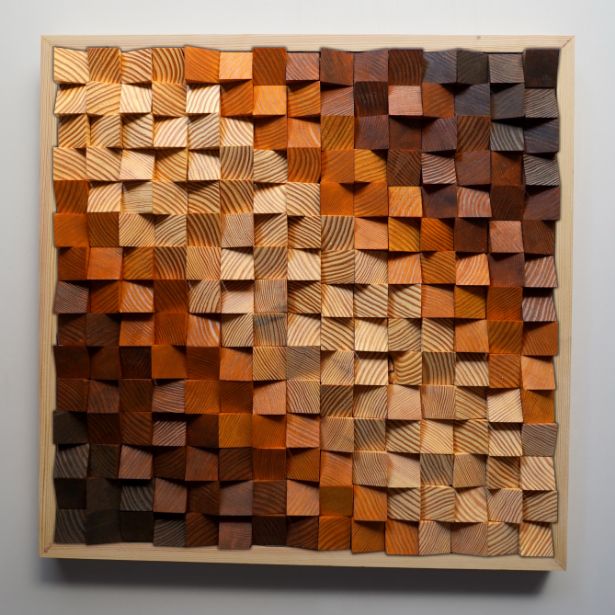 Gradient Modern Wood Mosaic Wall Decor