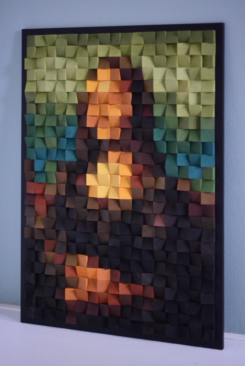 Mona Lisa Wood Mosaic Wall Decor