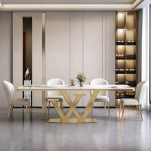 Load image into Gallery viewer, Wonderful Bright Stainless Steel Gold Dinning Table
