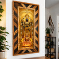 Tirupati Balaji & Mahalakshmi Wood Mosaic Wall Art