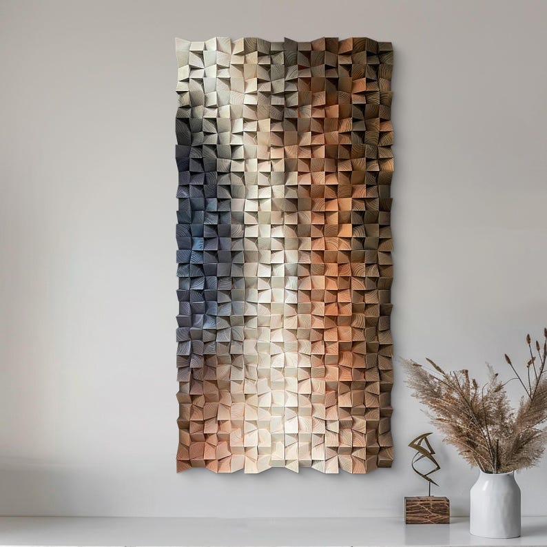 Mosaic Prism Wood Mosaic Wall Decor