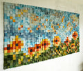 Sunflower Wood Mosaic Wall Decor