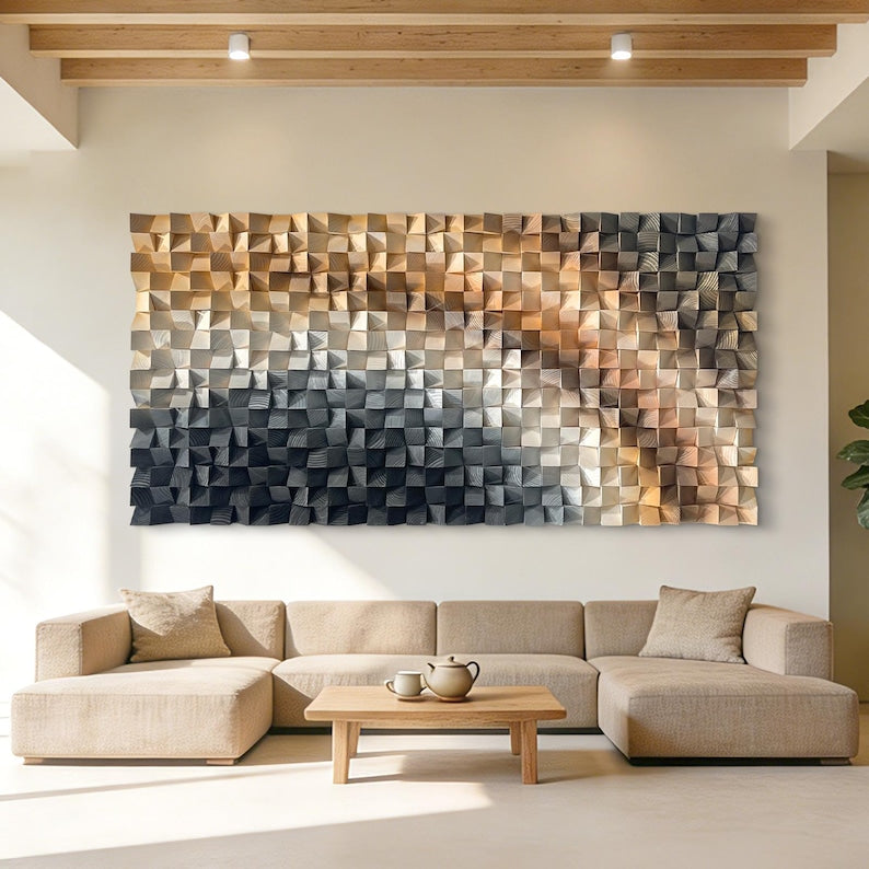 Cubique Harmony Wood Mosaic Wall Decor