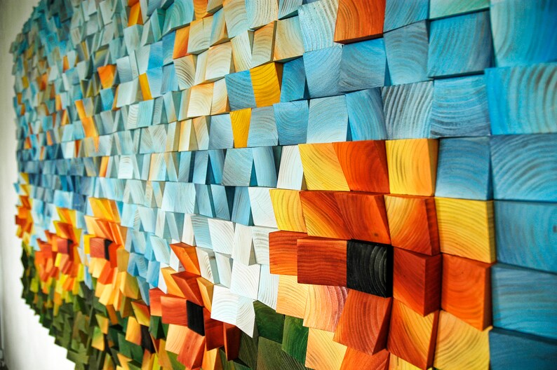 Sunflower Wood Mosaic Wall Decor