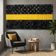 Load image into Gallery viewer, Obsidian Gold Wood Mosaic Wall Decor
