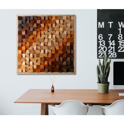 Gradient Modern Wood Mosaic Wall Decor