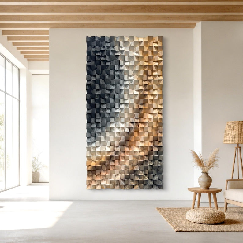 Cubique Harmony Wood Mosaic Wall Decor