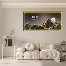 Load image into Gallery viewer, Modern LED Mountain Night Scene Wall Art with Smart Digital Clock
