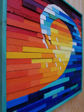 Load image into Gallery viewer, Wave At Sunset Plank Wood Mosaic Wall Decor
