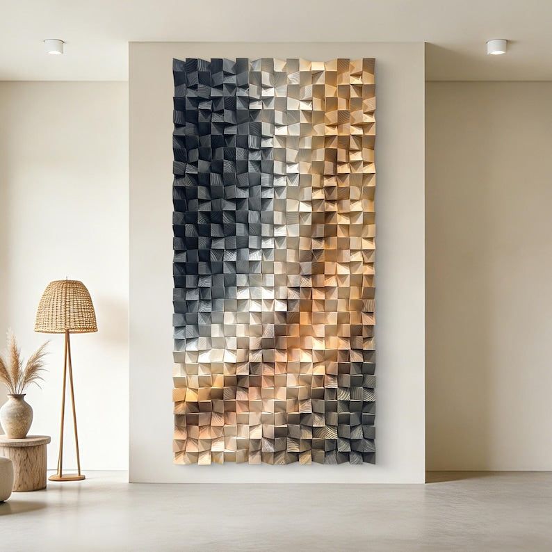 Cubique Harmony Wood Mosaic Wall Decor