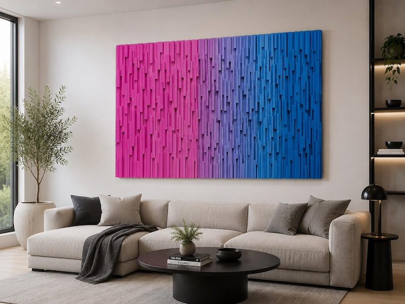 Twilight Fusion Plank Wood Mosaic Wall Decor