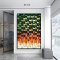 Emerald Green Wood Mosaic Wall Decor