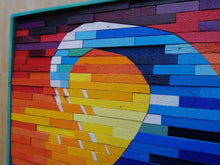Load image into Gallery viewer, Wave At Sunset Plank Wood Mosaic Wall Decor
