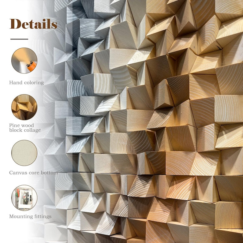 Cubique Harmony Wood Mosaic Wall Decor