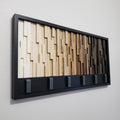 Timber Gradient With Hook Rack Plank Wood Mosaic Wall Decor