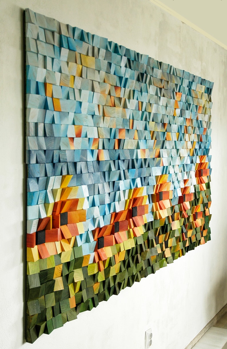 Sunflower Wood Mosaic Wall Decor