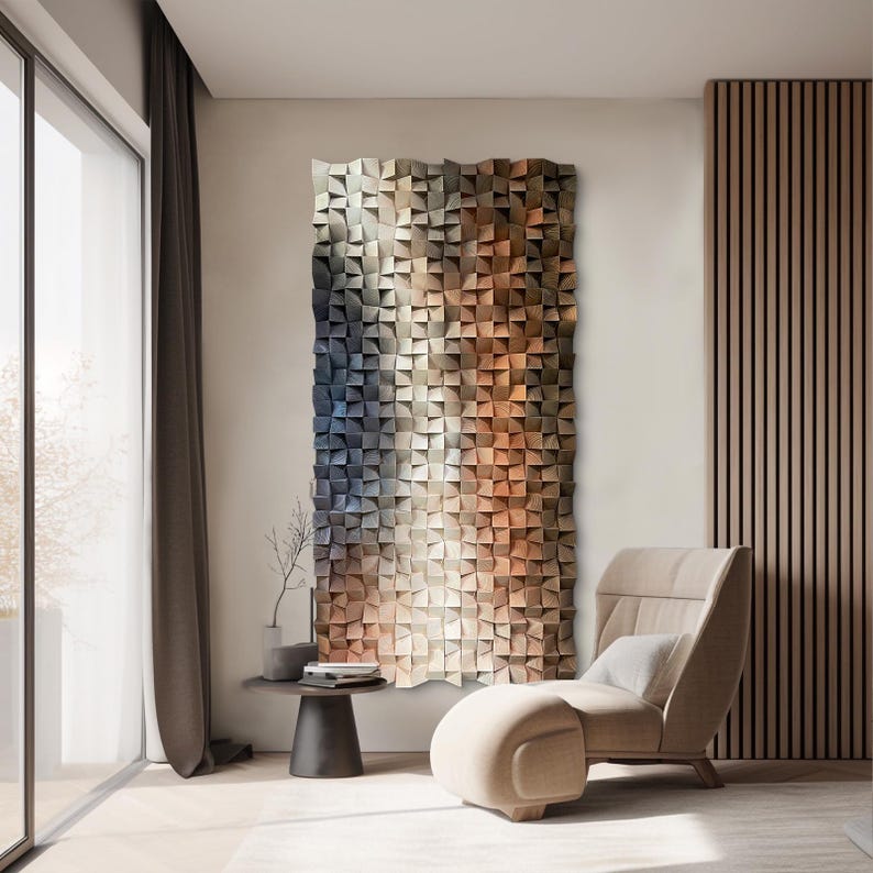 Mosaic Prism Wood Mosaic Wall Decor