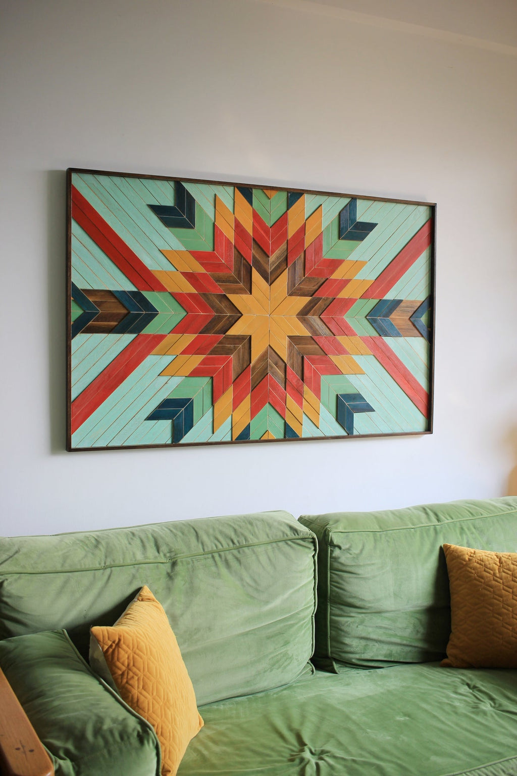Circle of Joy Wood Mosaic Boho Art