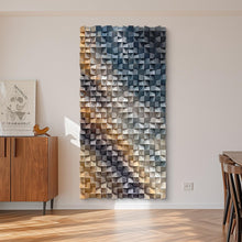 Load image into Gallery viewer, Monochrome Facets Wood Mosaic Wall Decor
