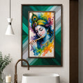 Divine Krishna Wood Mosaic Wall Art