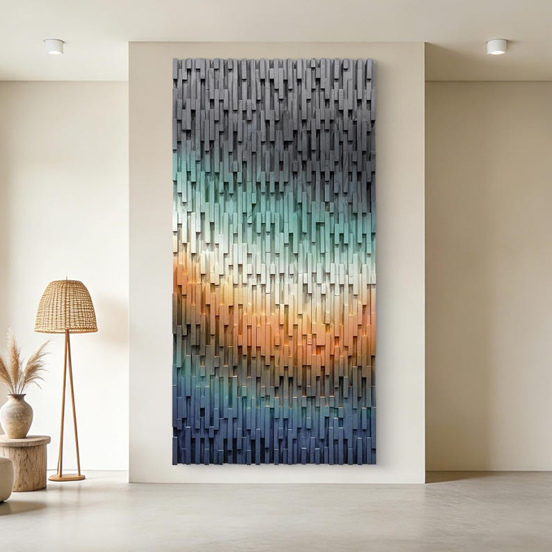 Aurora Cascade Plank Wood Mosaic Wall Decor