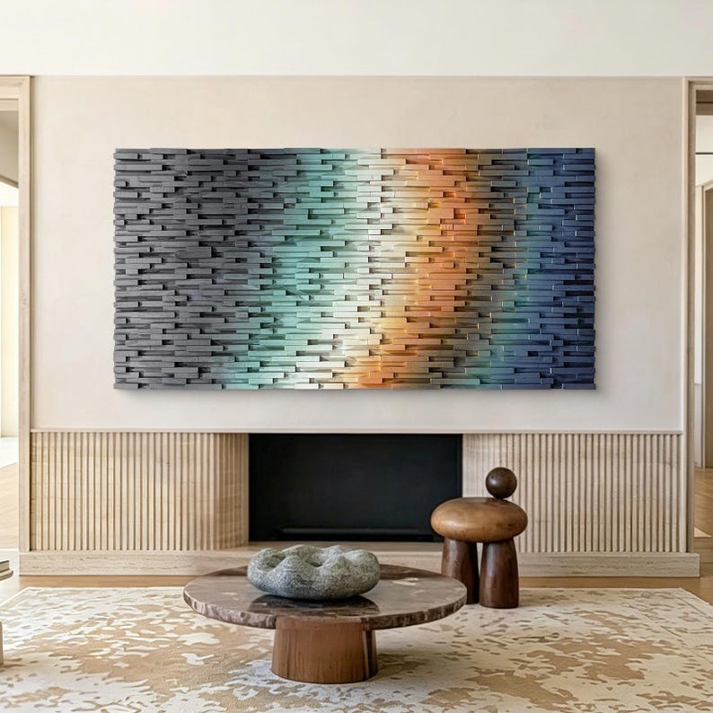 Aurora Cascade Plank Wood Mosaic Wall Decor