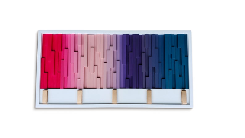 PrismWave Wall Hook Rack Plank Wood Mosaic Wall Decor