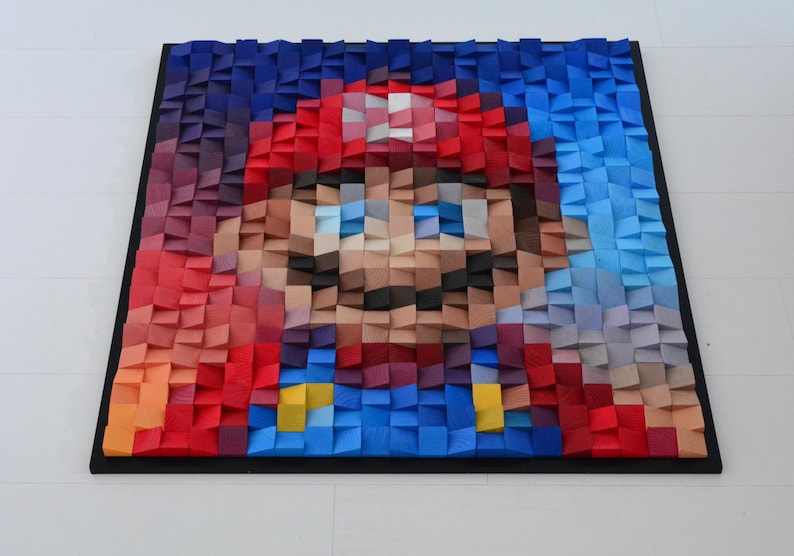Mario Wood Mosaic Wall Decor