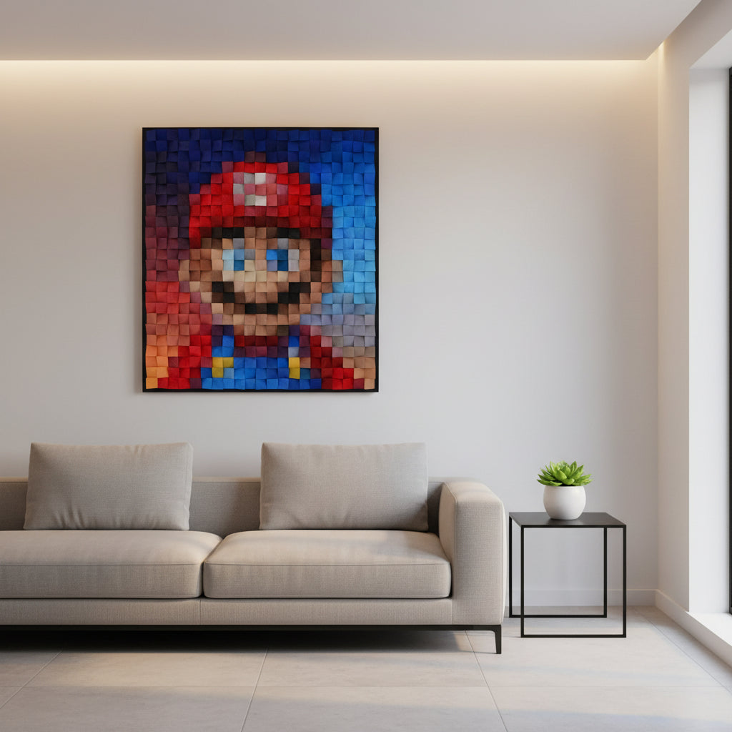 Mario Wood Mosaic Wall Decor