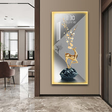 Load image into Gallery viewer, Modern Golden Deer Crystal Painting With Digital Clock And Led
