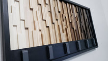 Load image into Gallery viewer, Timber Gradient With Hook Rack Plank Wood Mosaic Wall Decor
