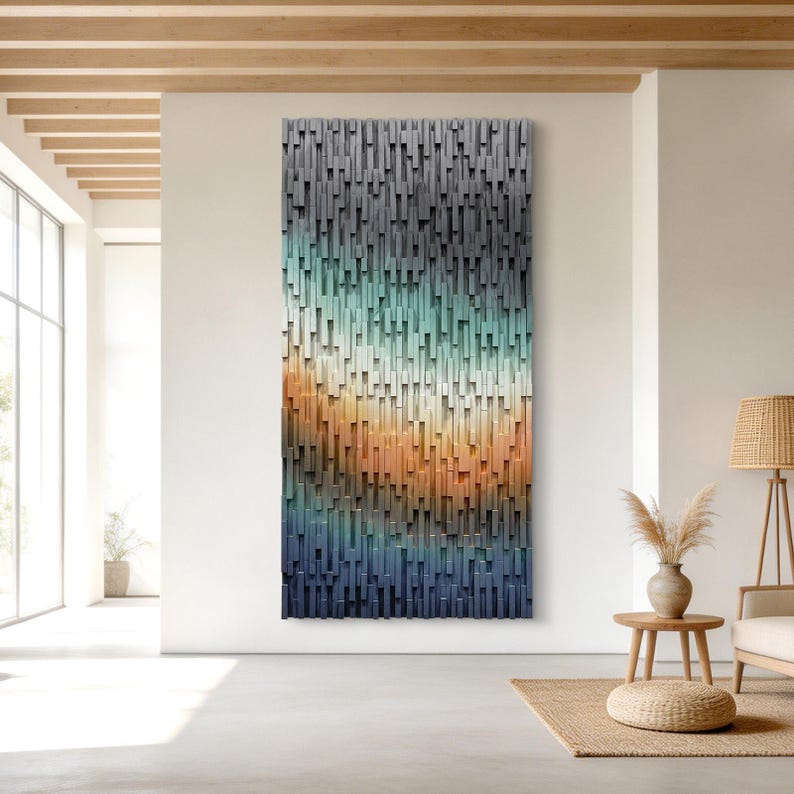Aurora Cascade Plank Wood Mosaic Wall Decor