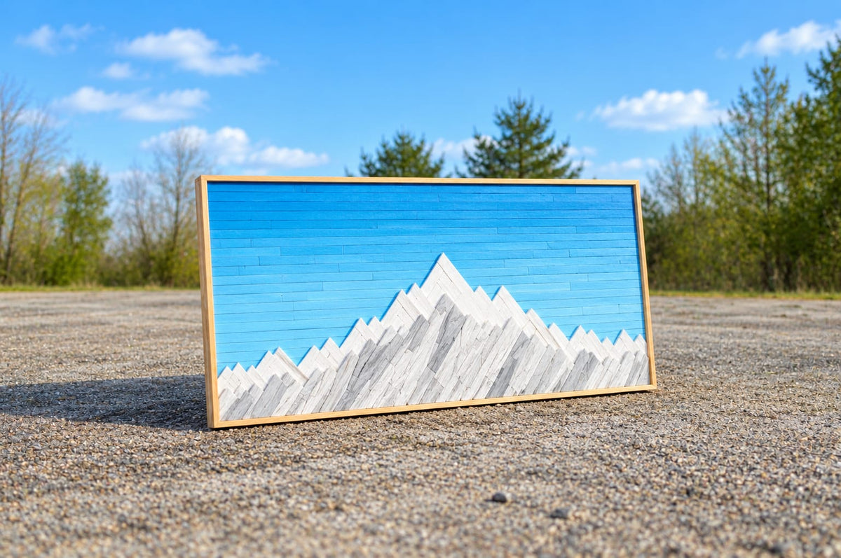 Himalayan Peaks Wood Mosaic Wall Decor