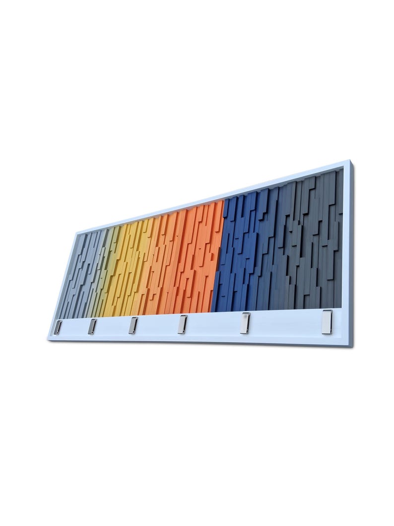 PrismLine Wall Hook Rack Plank Wood Mosaic Wall Decor