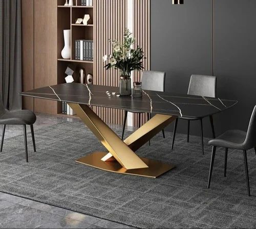 Stardust Stainless Steel Gold Dinning Table