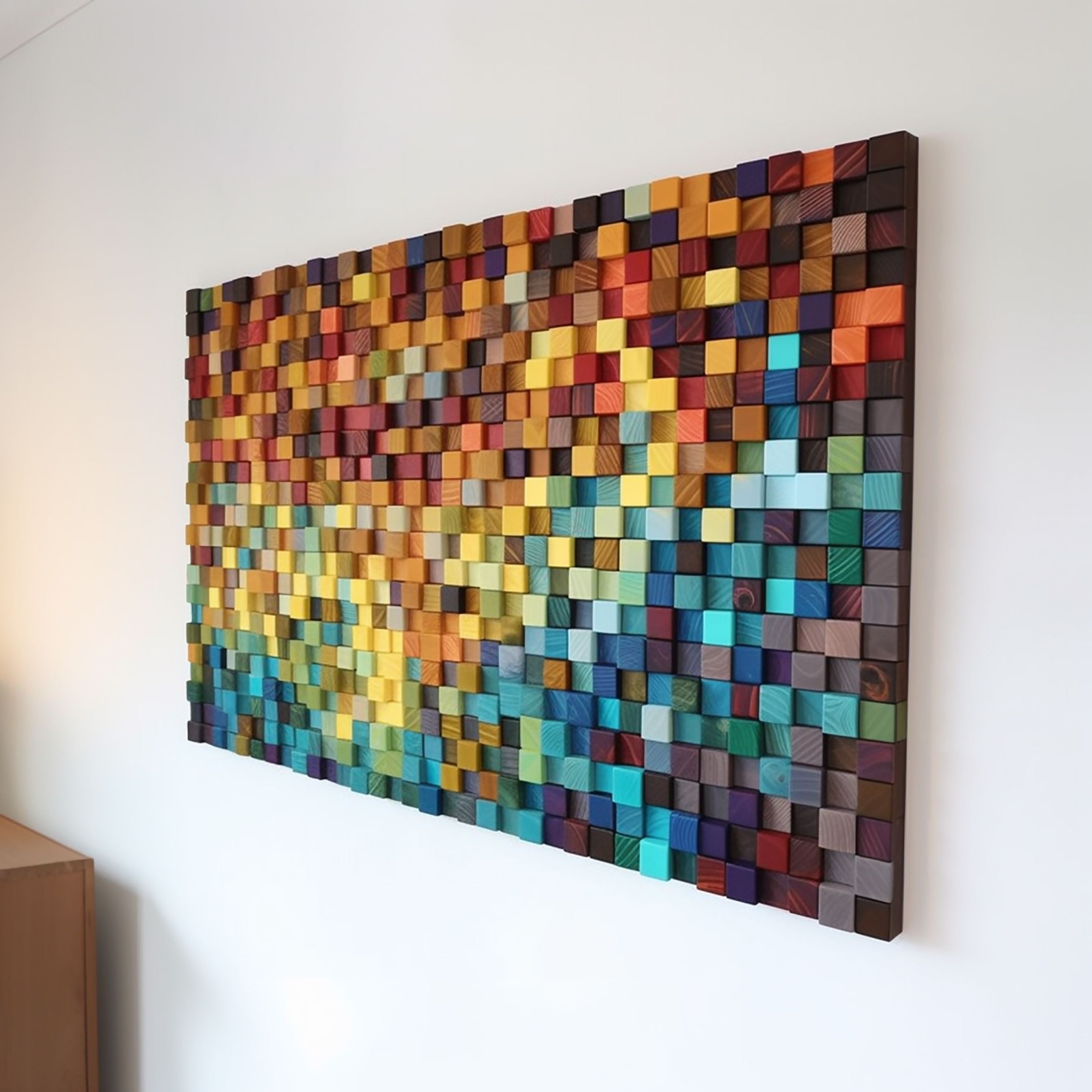 Prism Wood Mosaic Wall Decor