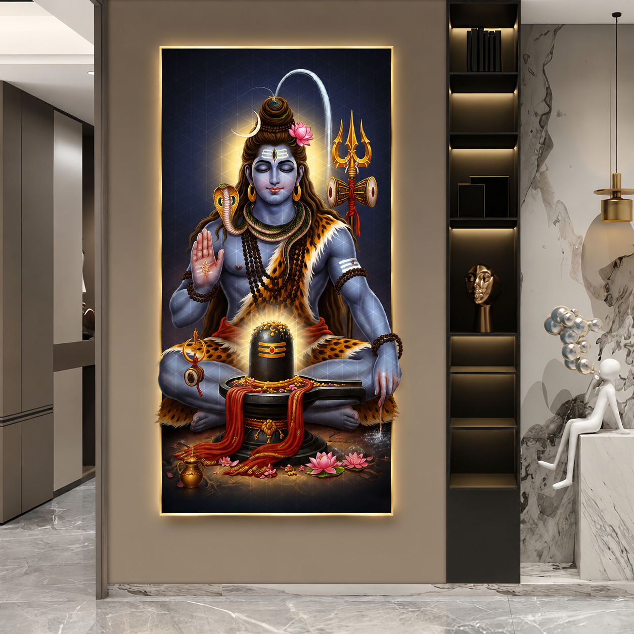 Mahadev Crystal Painting With LED