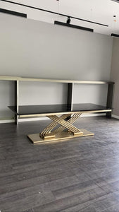 Stainless Steel Matte Brass Gold Dinning Table
