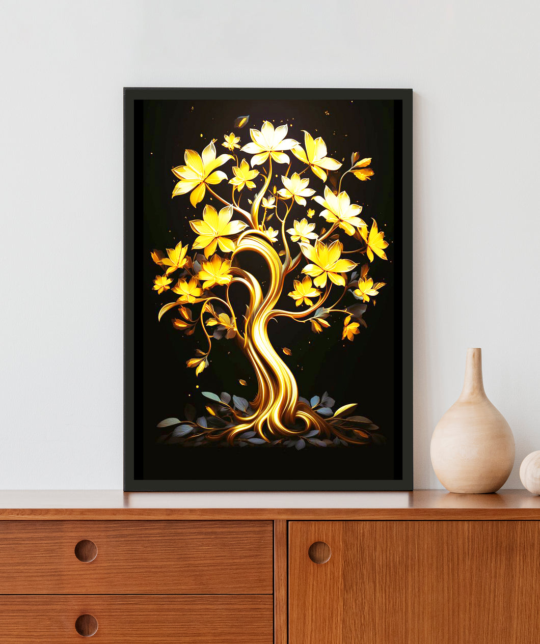 Golden Tree Acrylic LED Light Wall Art