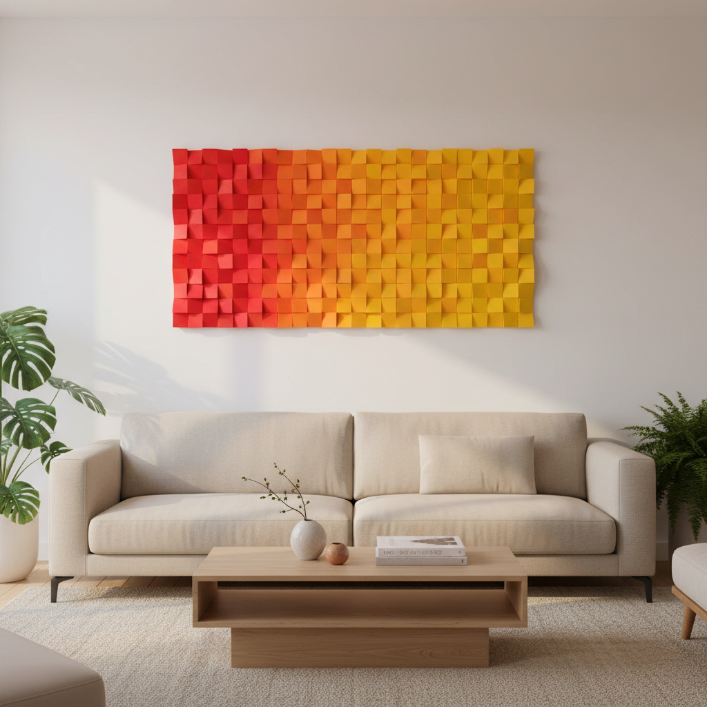 Charming Twilight Wood Mosaic Wall Decor