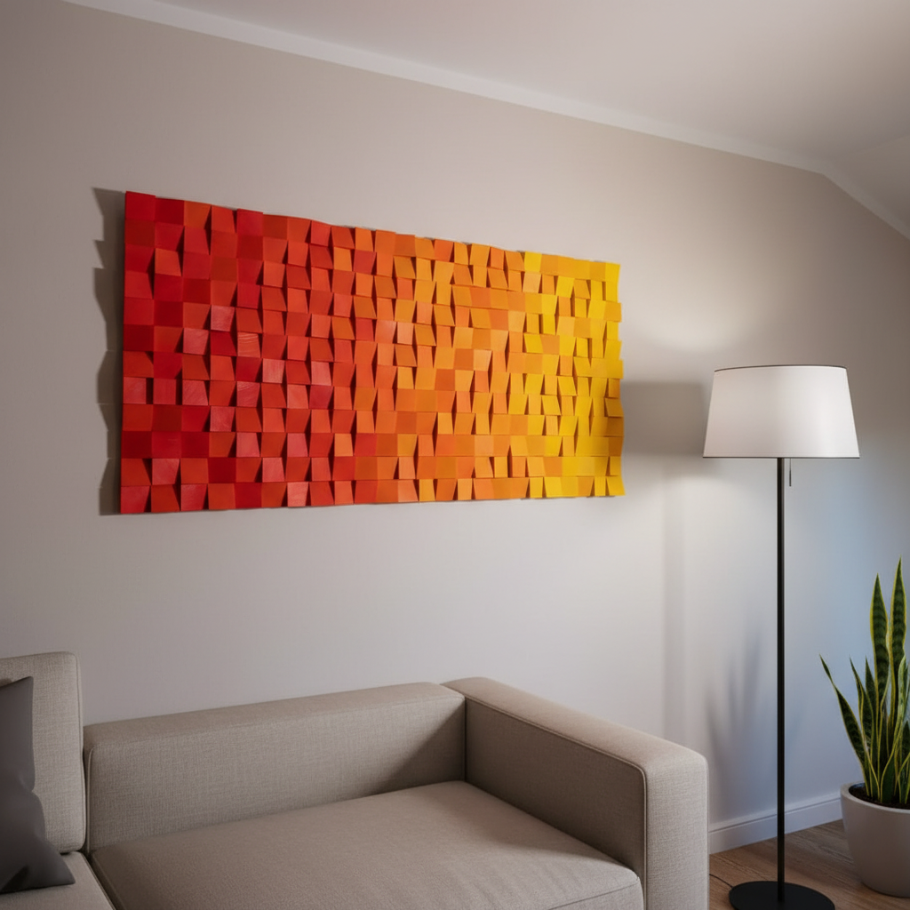 Charming Twilight Wood Mosaic Wall Decor
