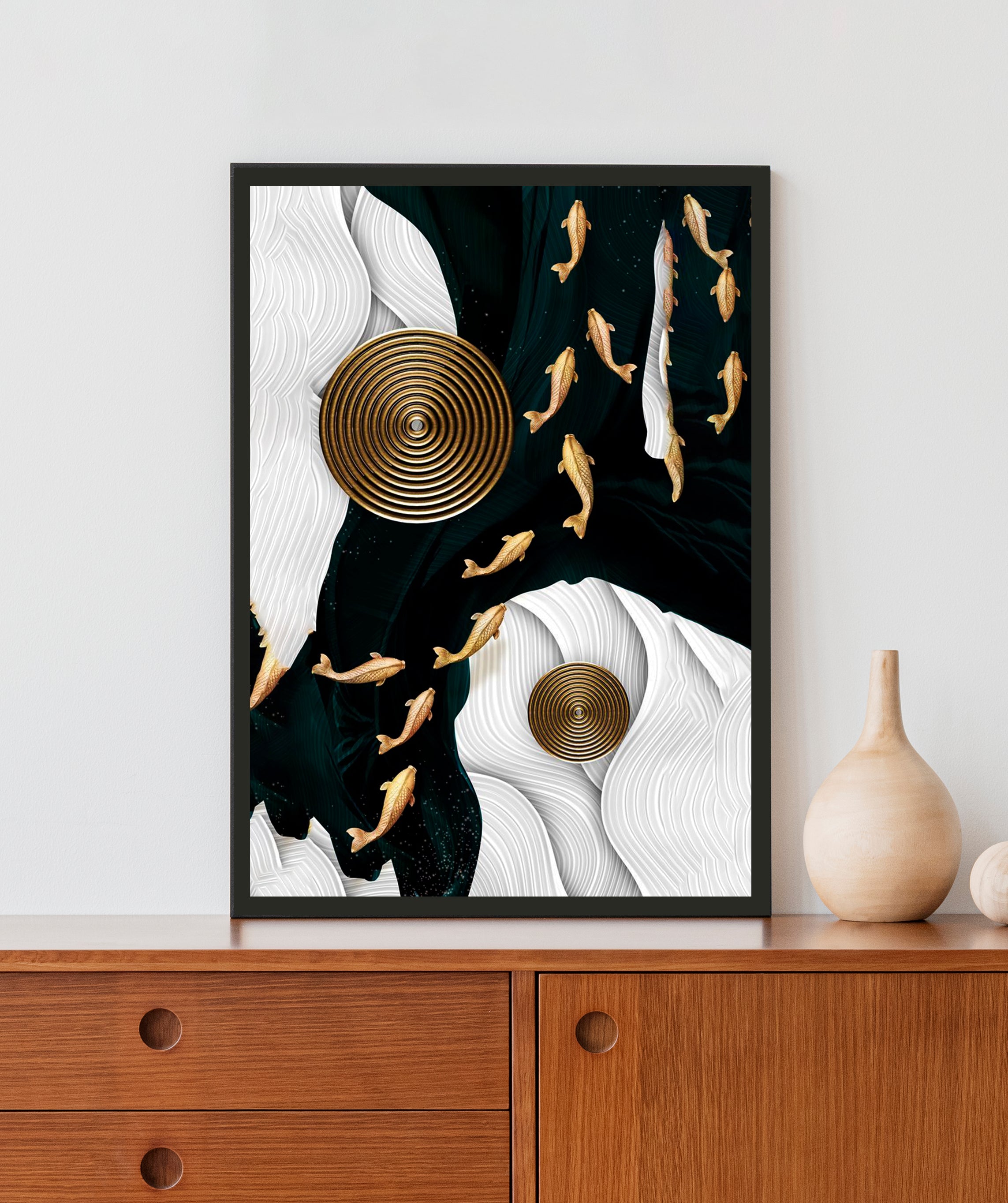 Abstract Fish Art Acrylic LED Light Wall Art